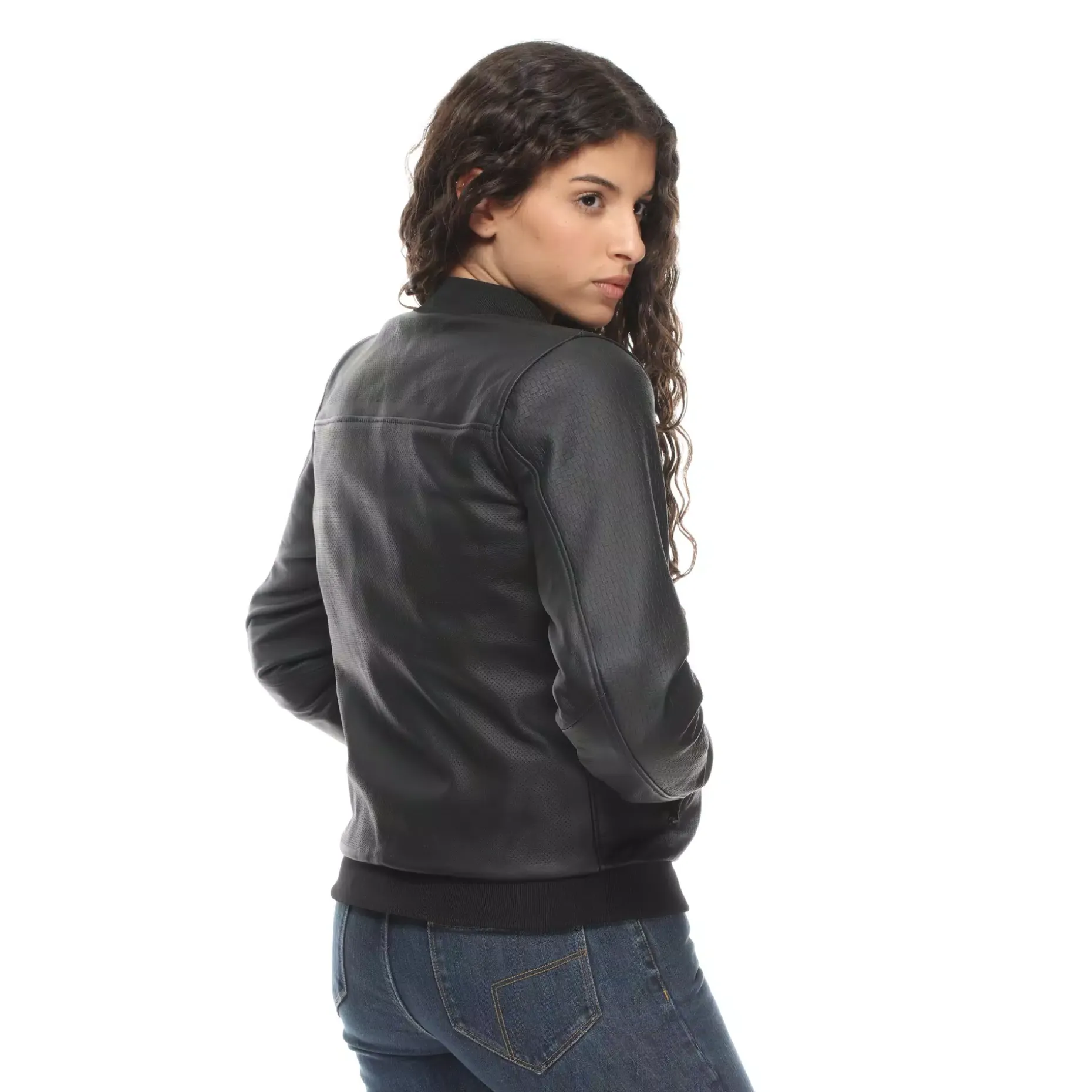 ACCENTO - GIACCA MOTO IN PELLE PERFORATA DONNA