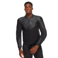 IPERATTIVA - GIACCA DA MOTO IN PELLE E TESSUTO DA UOMO