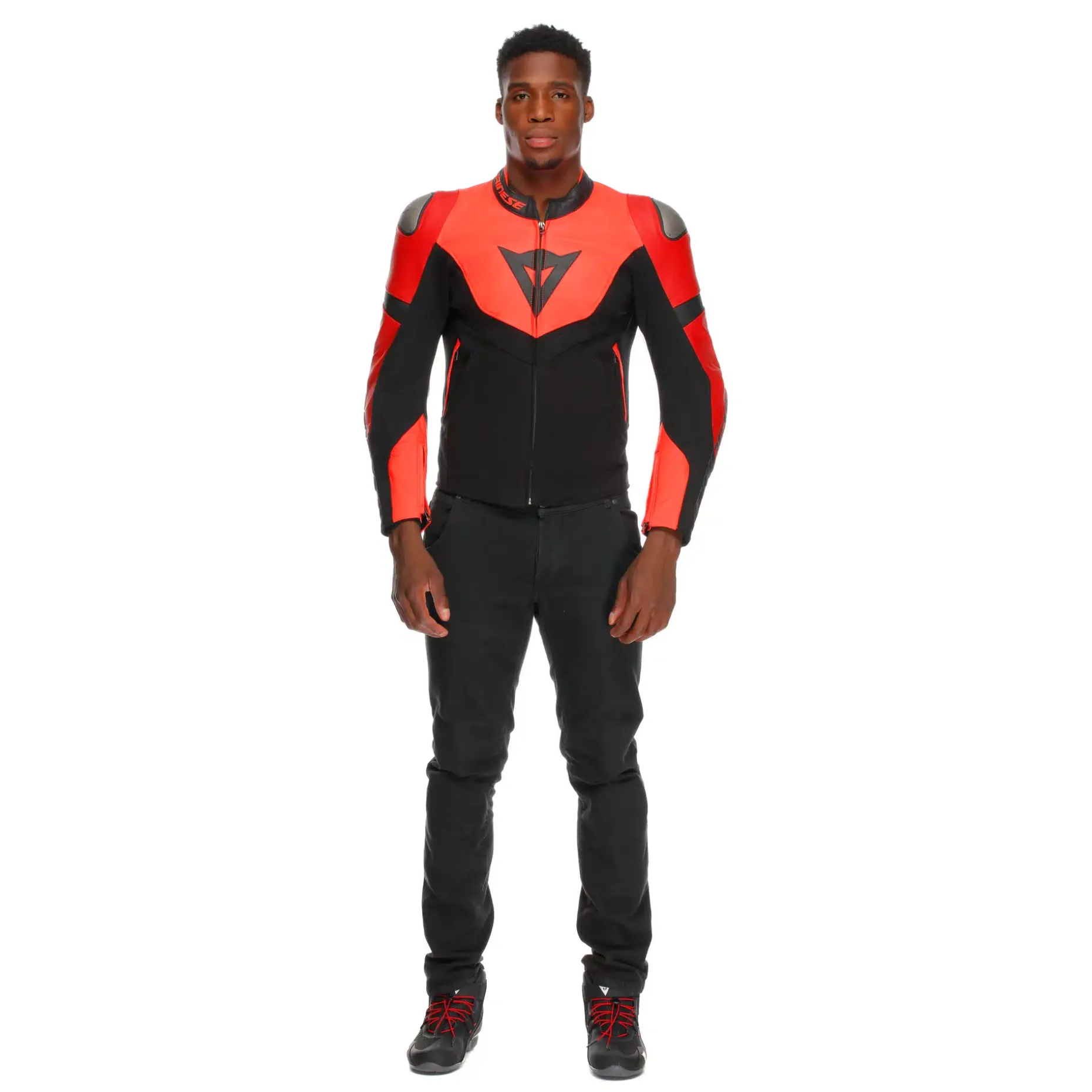IPERATTIVA - GIACCA DA MOTO IN PELLE E TESSUTO DA UOMO