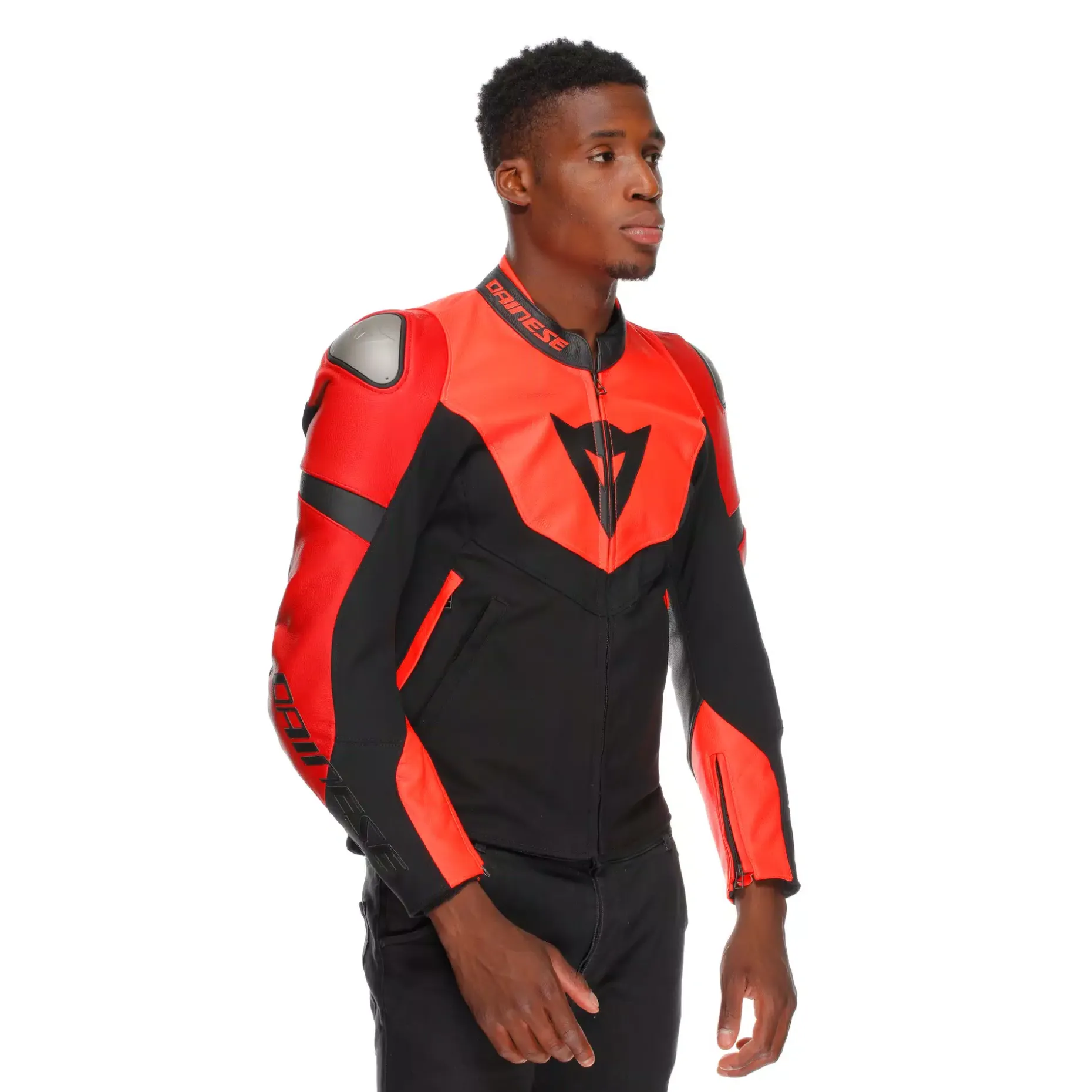 IPERATTIVA - GIACCA DA MOTO IN PELLE E TESSUTO DA UOMO