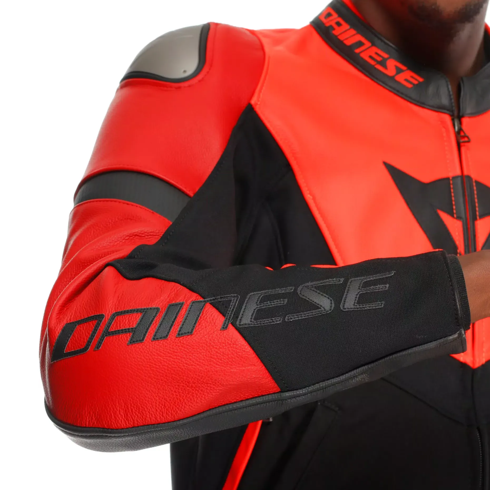 IPERATTIVA - GIACCA DA MOTO IN PELLE E TESSUTO DA UOMO