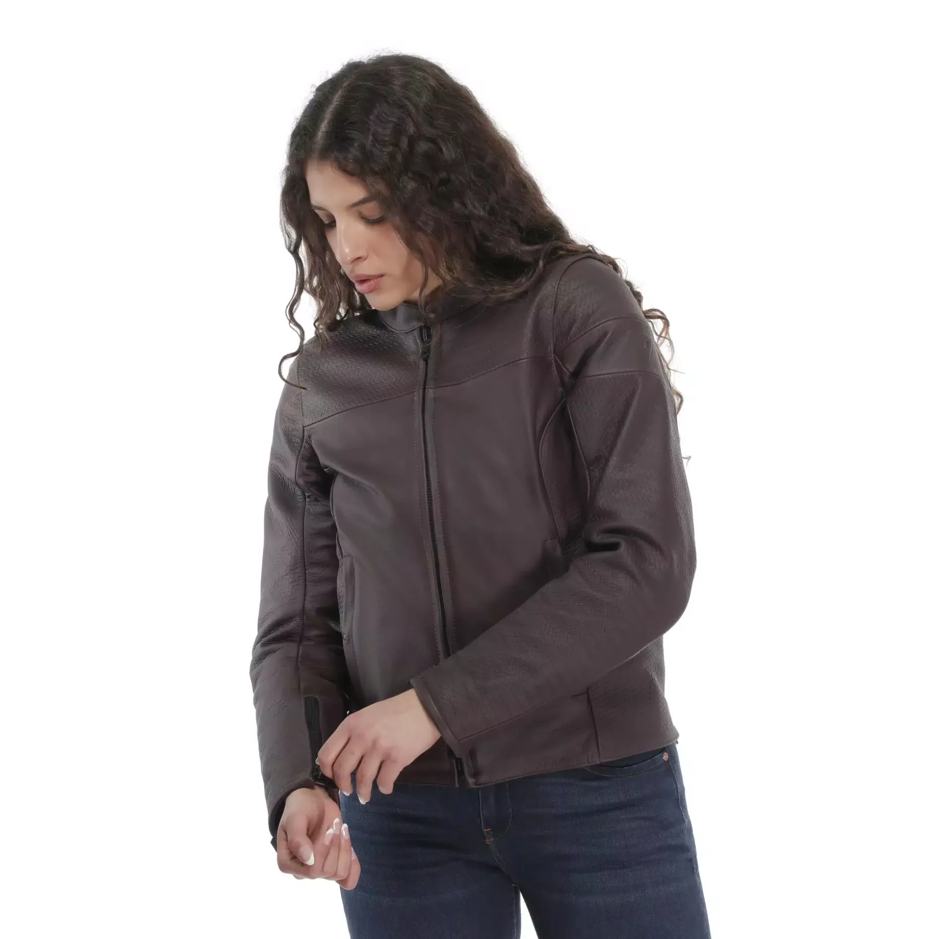 ITINERE - GIACCA MOTO IN PELLE DONNA