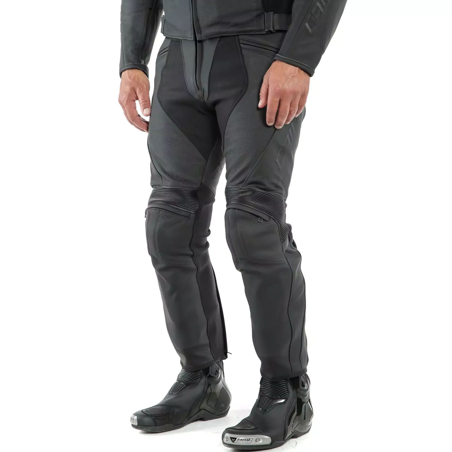 PONY 3 - PANTALONI MOTO IN PELLE PERFORATA UOMO