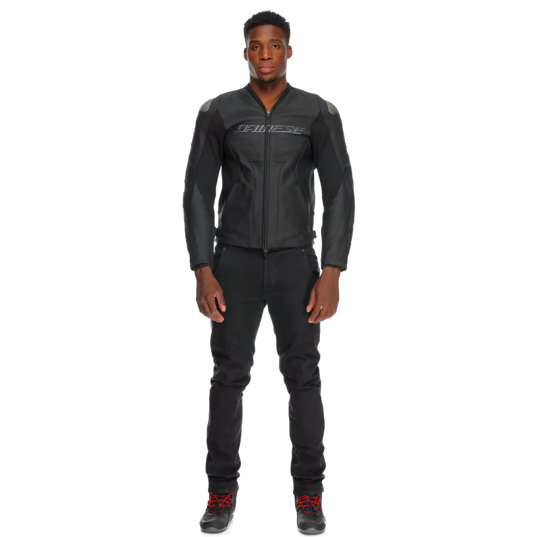 RACING 5 - GIACCA MOTO IN PELLE PERFORATA UOMO