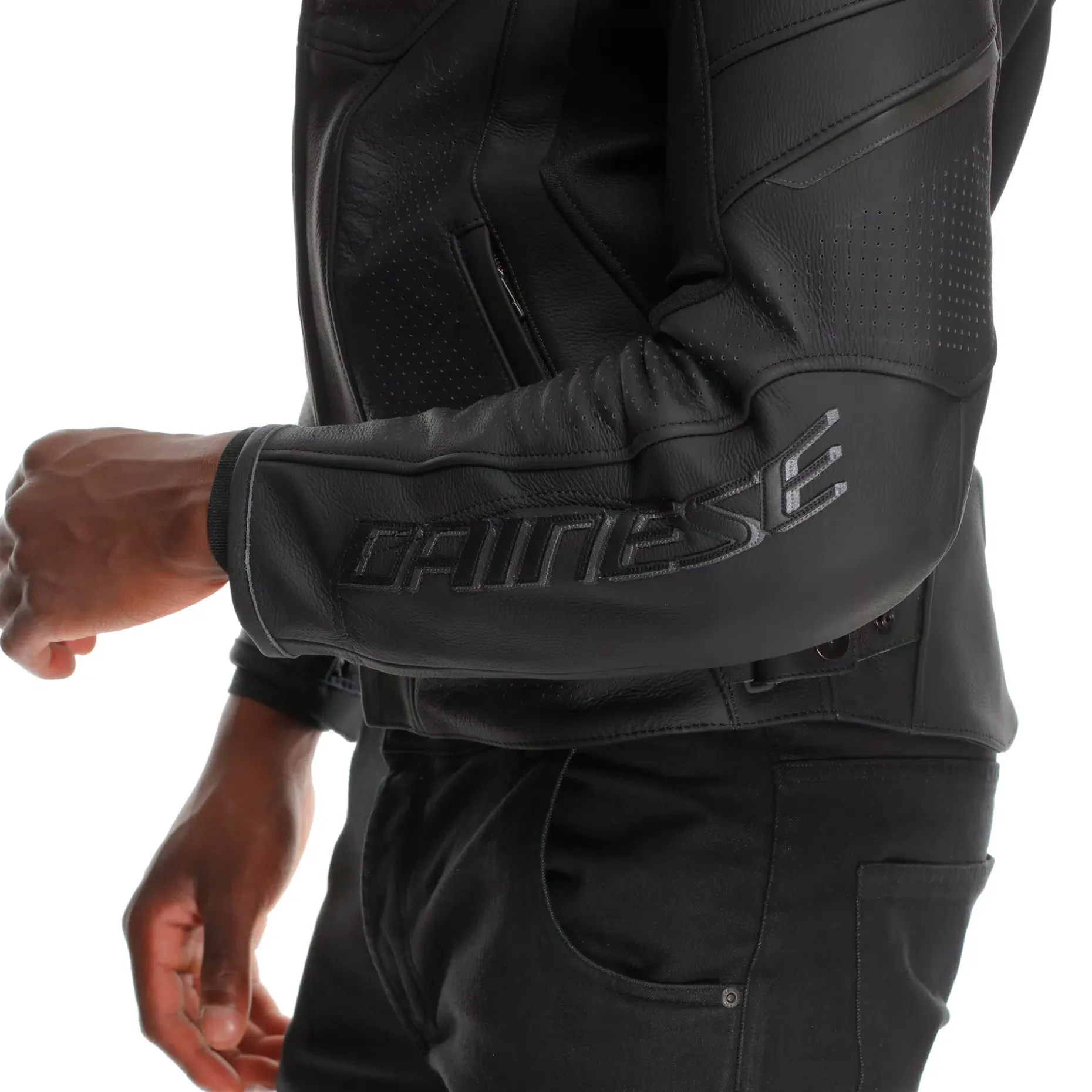 RACING 5 - GIACCA MOTO IN PELLE PERFORATA UOMO