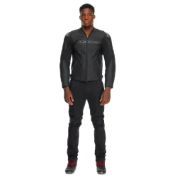 RACING 5 - GIACCA MOTO IN PELLE PERFORATA UOMO - TAGLIA SHORT/TALL (S/T)
