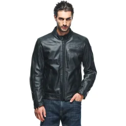 ZAURAX - GIACCA MOTO IN PELLE UOMO