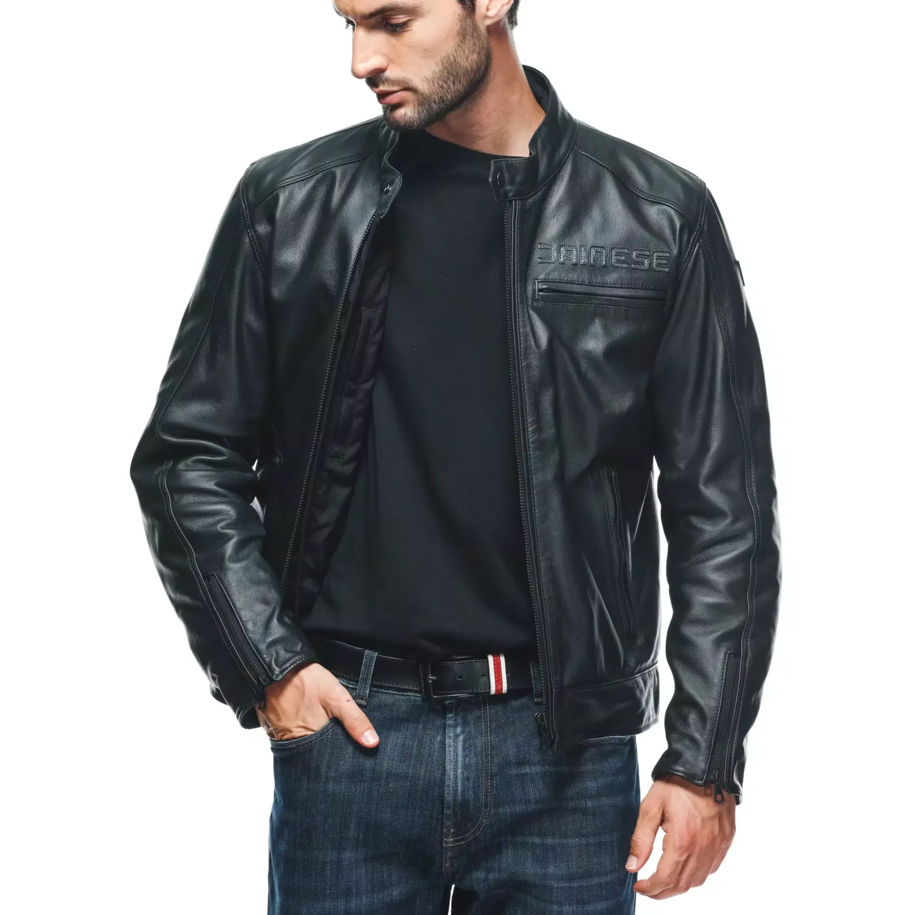 ZAURAX - GIACCA MOTO IN PELLE UOMO